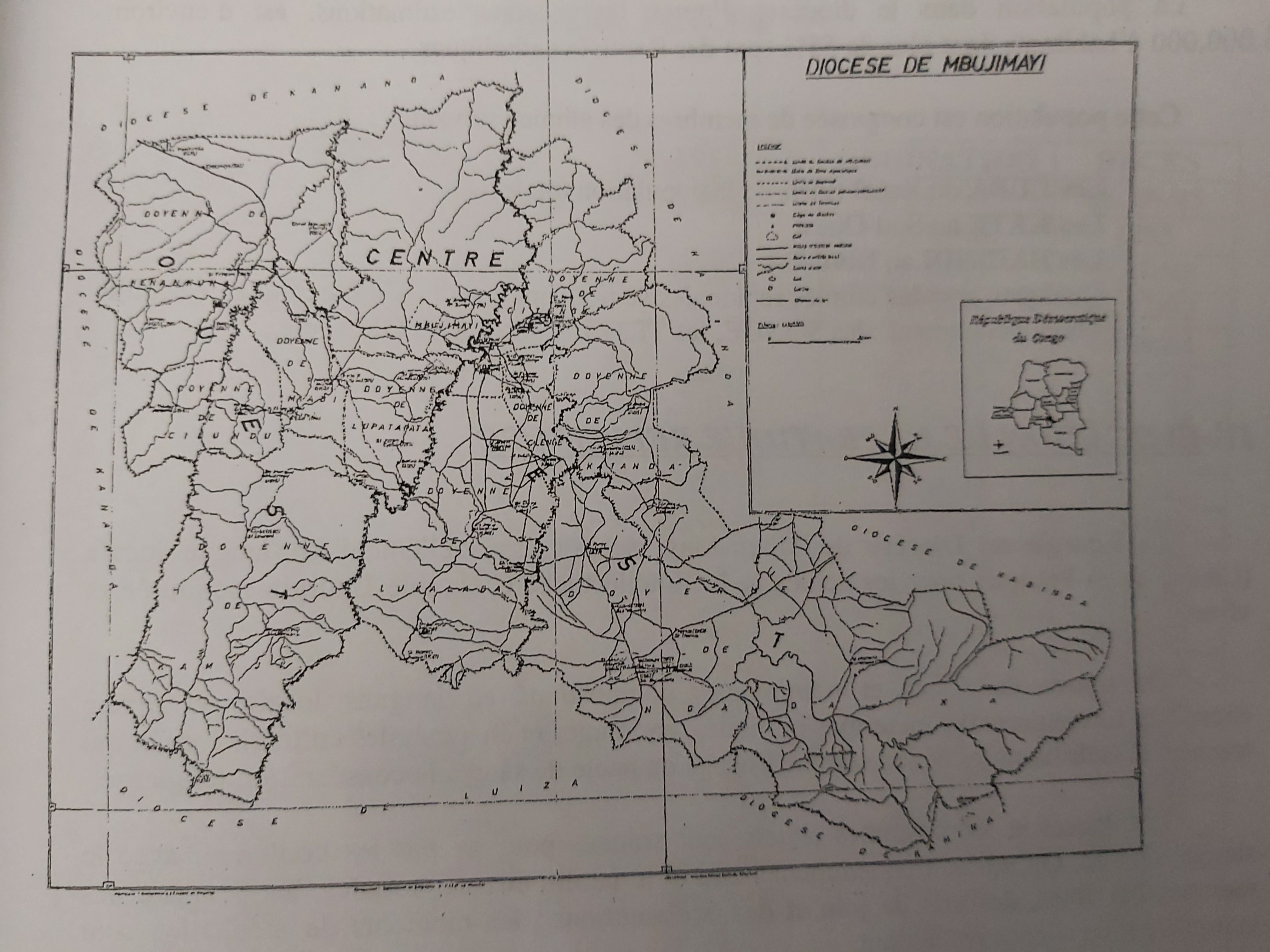 Carte du Diocèse de Mbujimayi